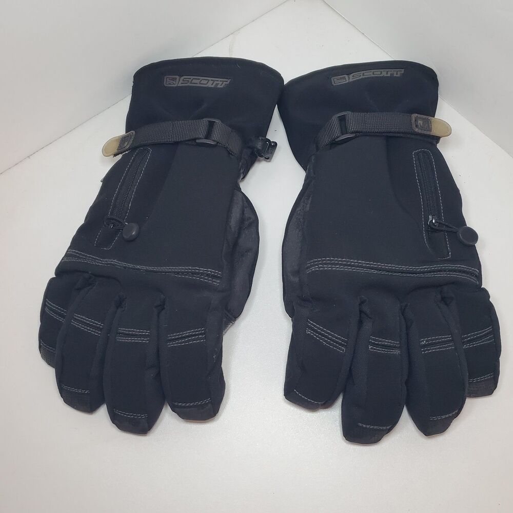 Scott Sz Sm Sheepskin Lined Winter Gloves Black Adjustable *READ